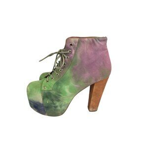 Jeffrey Campbell Green and Purple Ankle Boots